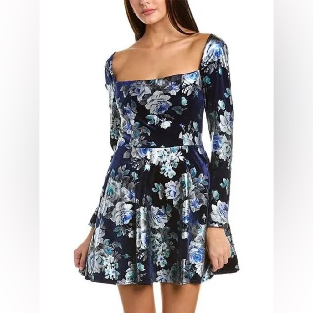 NWT Black Halo Velvet Mini Dress